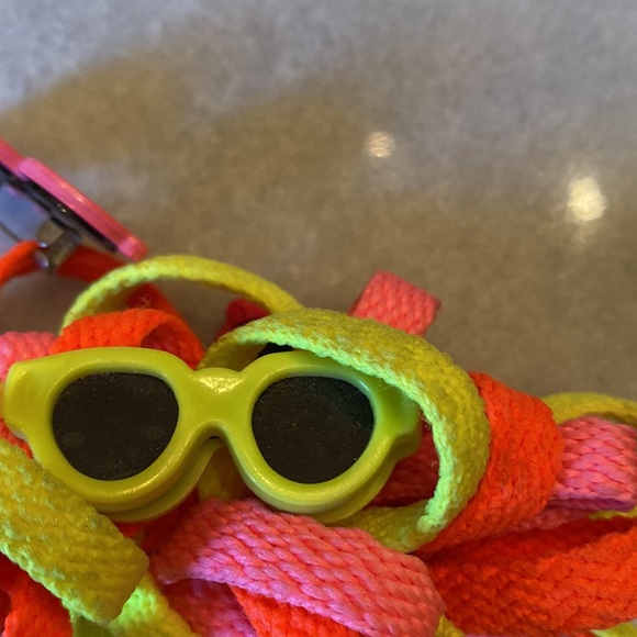Vintage Neon Yellow,Orange and Pink Hair Bow with Sunglasses Accents - Picture 6 of 8